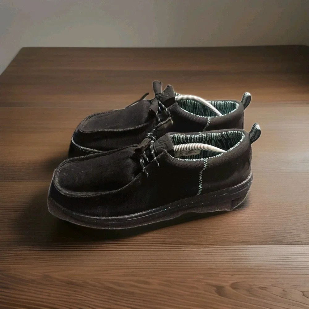 Hey Dude‎ Wally Sox Casual Loafer for Men, US Size 13 - Jet Black Aqua  Slip On